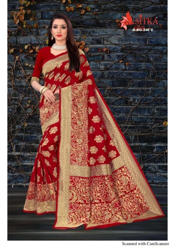 Haytee Kangan 346 Handloom Jacquard Silk saree wholesaler