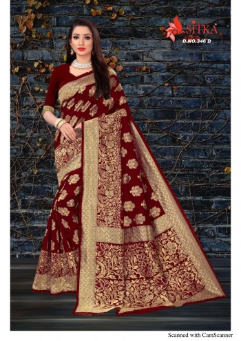 Haytee Kangan 346 Handloom Jacquard Silk saree wholesaler