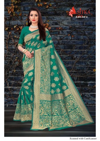 Haytee Kangan 346 Handloom Jacquard Silk saree wholesaler