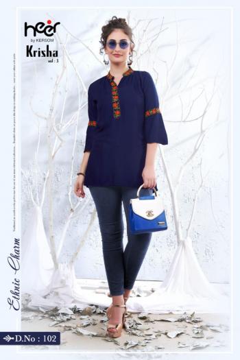 Heer Krisha vol 3 Rayon western Tops catalog