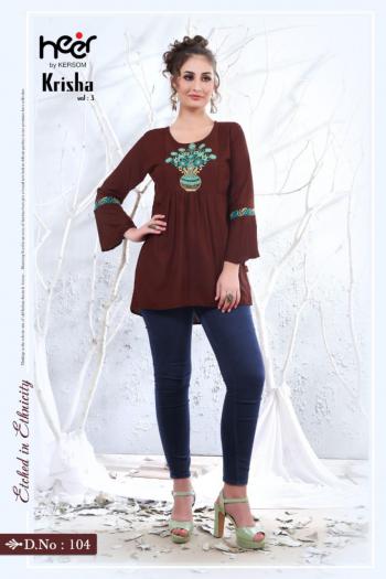 Heer Krisha vol 3 Rayon western Tops catalog