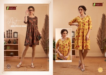 hetvi Damini rayon Casual wear kurtis wholesaler