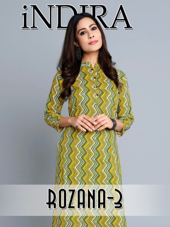 Indira Apparel Rozana vol 3 Cotton kurtis wholesaler