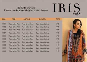 Iris vol 8 Karachi Cotton Dress Material catalog wholesale