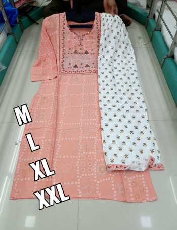 Jaipuri Rayon hand work Kurtis with palazzo