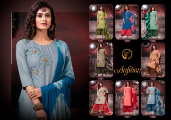 JLF Aafreen hand work Kurtis with palazzo and dupatta