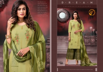 JLF Aafreen hand work Kurtis with palazzo and dupatta