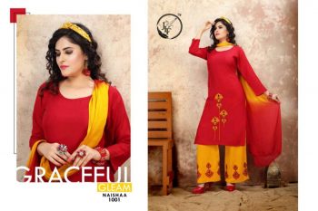 JLF Naishaa kurtis with Palazzo and Dupatta catalog