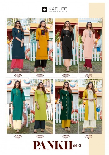 Kadlee Pankh vol 2 Rayon kurtis with Palazzo catalog