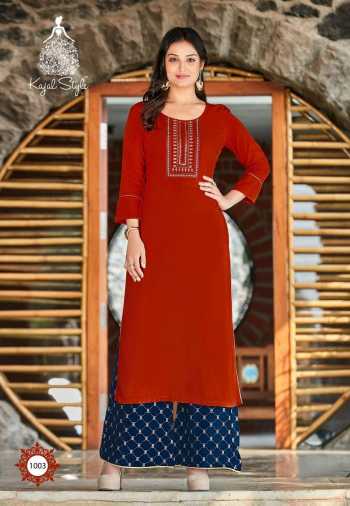 Kajal Style Fashion Diva vol 1 Rayon kurtis with Palazzo wholesaler