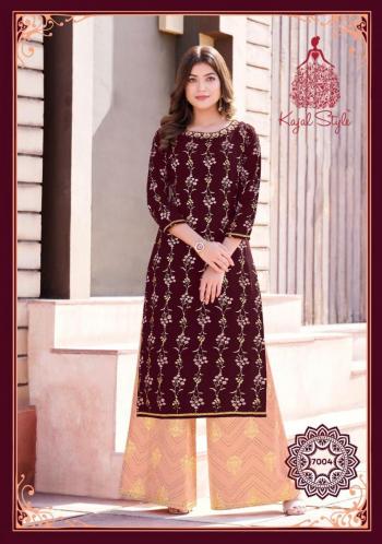 Kajal Style Label vol 7 Rayon Kurtis with Palazzo wholesaler