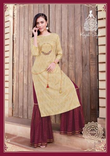 Kajal Style Label vol 7 Rayon Kurtis with Palazzo wholesaler