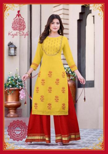 Kajal Style Label vol 7 Rayon Kurtis with Palazzo wholesaler