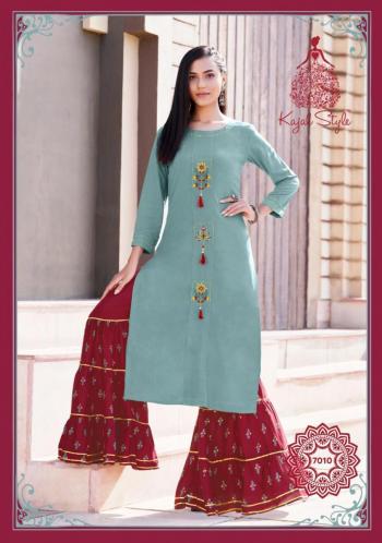 Kajal Style Label vol 7 Rayon Kurtis with Palazzo wholesaler