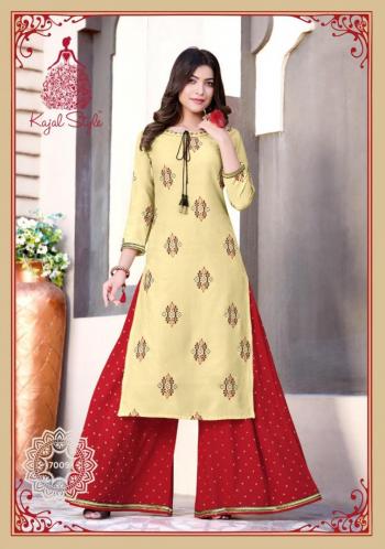 Kajal Style Label vol 7 Rayon Kurtis with Palazzo wholesaler