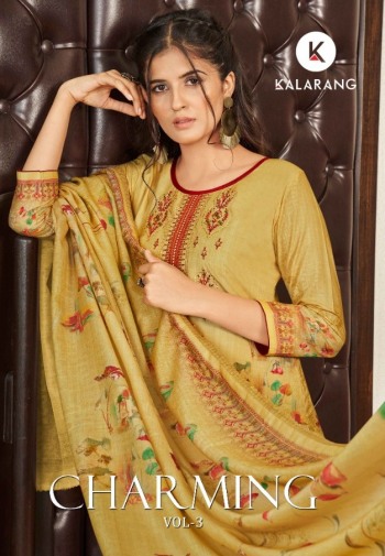 Kalarang Charming vol 3 Muslin print with Embroidered Suits wholesaler