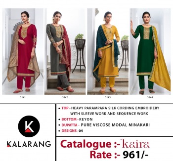 Kalarang Kaira Parampara Silk salwar Kameez wholesaler.