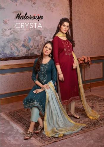 kalaroop Crysta Jam Silk Salwar kameez wholesaler