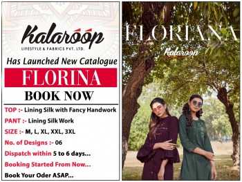 kalaroop Floriana Lining Silk kurtis with palazzo wholesaler