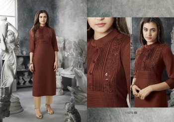 Kalaroop Octavia Lining Silk Hand work Kurtis wholesale