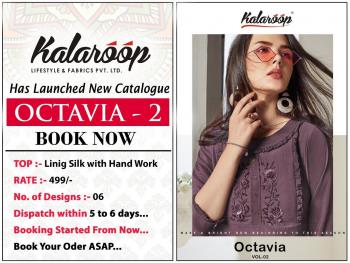 kalaroop Octavia vol 2 Lining Silk kurtis catalog wholesaler