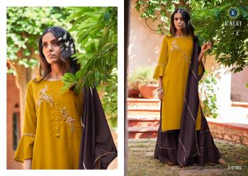 kalki Mirrow plus Musline Hand work Kurtis with Sharrara and Dupatta