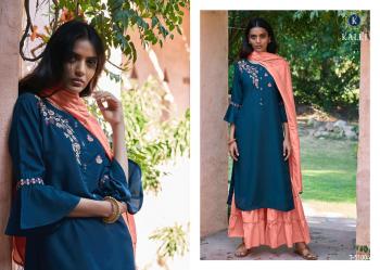 kalki Mirrow plus Musline Hand work Kurtis with Sharrara and Dupatta