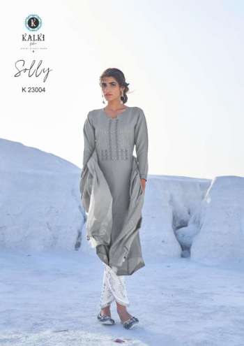 Kalki Solly Cotton Kurtis with hand work Bottom wholesale Price