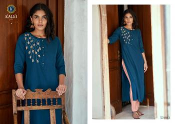 Kalki Sunheri vol 3 Musline Hand work Kurtis with palazzo wholesaler