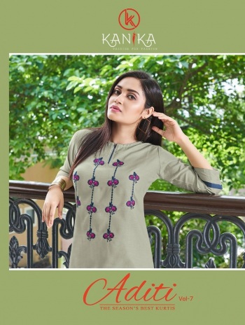 Kanika Aditi vol 7 Rubby Silk Embroidered Kurtis wholesaler