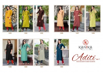 Kanika Aditi vol 7 Rubby Silk Embroidered Kurtis wholesaler