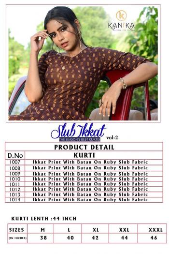 Kanika Slub Ikkat vol 2 Daily wear kurtis wholesaler