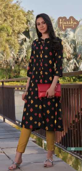 karika Black Beauty rayon Casual wear kurtis wholesaler