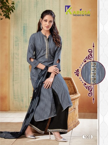 karissa paalav Kurtis with palazzo and Dupatta Wholesaler