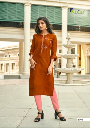 karissa Riwaaz Slub Silk kurtis wholesaler