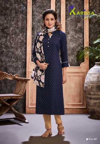 Karissa tathastu Rayon kurtis with Dupatta