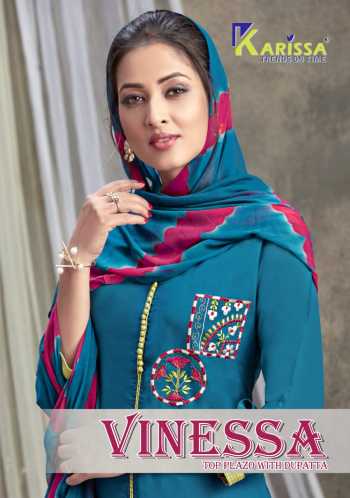 Karissa Vinessa Kurtis with palazzo and Dupatta wholesale PriceKarissa Vinessa Kurtis with palazzo and Dupatta wholesale Price