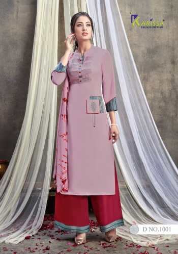 Karissa Vinessa Kurtis with palazzo and Dupatta wholesale PriceKarissa Vinessa Kurtis with palazzo and Dupatta wholesale Price