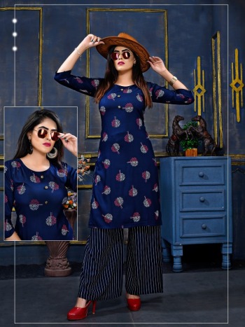 Kashish Rayon kurtis with palazzo catalog Wholesaler