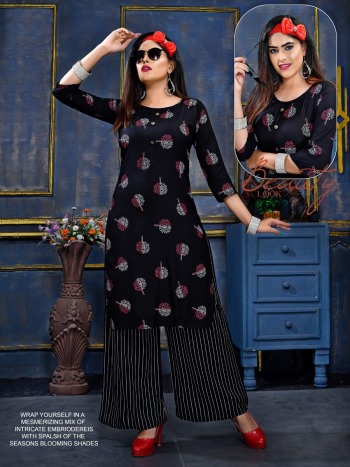 Kashish Rayon kurtis with palazzo catalog Wholesaler