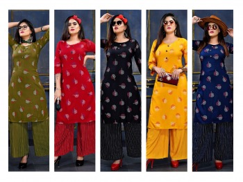 Kashish Rayon kurtis with palazzo catalog Wholesaler