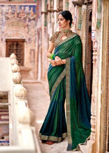 Kashvi Gulmohar georgette Gold Zari Party wear Saree wholesaler