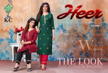 KC Heer vol 3 kurtis with Pant catalog wholesaler