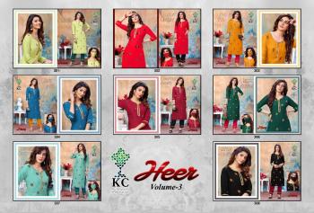 KC Heer vol 3 kurtis with Pant catalog wholesaler