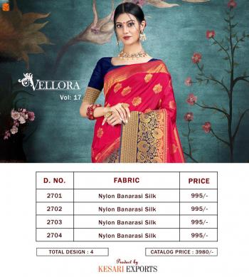 Kesari Export Vellora vol 17 Nylone SIlk Saree wholesale Price