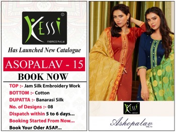 Kessi-Asopalav-vol-15-Jam-Silk-Salwar-Kameez-catalog-wholesaler-1