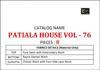 Kessi patiala house vol 76 Salwar Kameez wholesaler