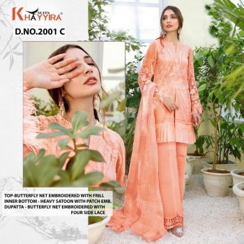 Khayyira Mahgul Butterfly net work Pakistani Suits