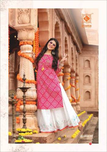 Kiana Bandhani Kurtis with Sharara buy wholesale price