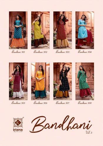 Kiana bandhani vol 3 Cotton Bandhej Kurtis with Sharara wholesale